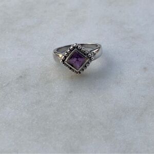 Sterling Silver Amethyst Stone Ring